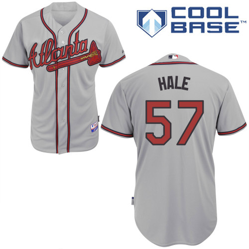 David Hale #57 Youth Baseball Jersey-Atlanta Braves Authentic Road Gray Cool Base MLB Jersey